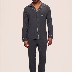Eberjey NWT William Tencel Modal Long PJ Set Mens Charcoal Large